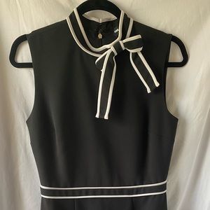 Karl Lagerfeld Black Midi Dress with White Accents